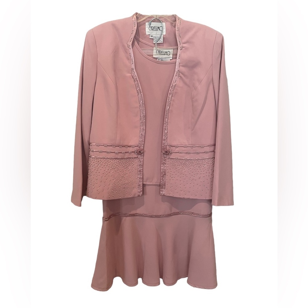 Carissimo Light Pink 3 piece Dress Suit Womens Size 14